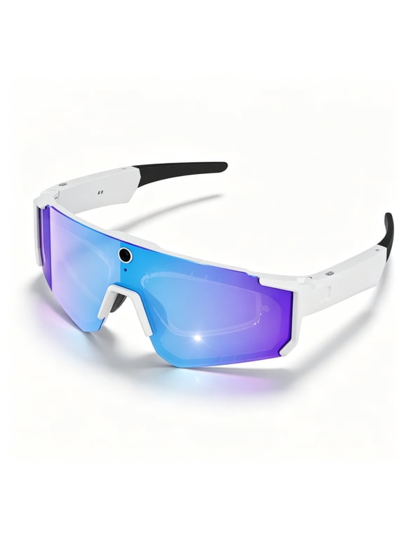 AI Smart Glasses with 8MP Camera, Open-Ear Headphones with Music & Calls, UV400 for Sports