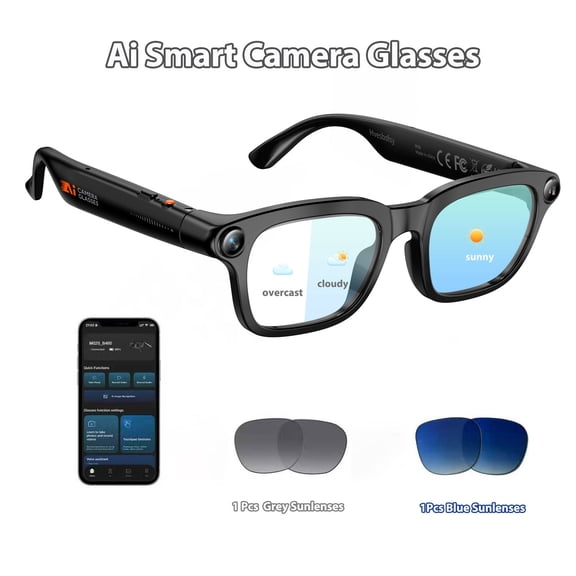 AI Smart Glasses with Camera, 4K HD Video & Photo Capture