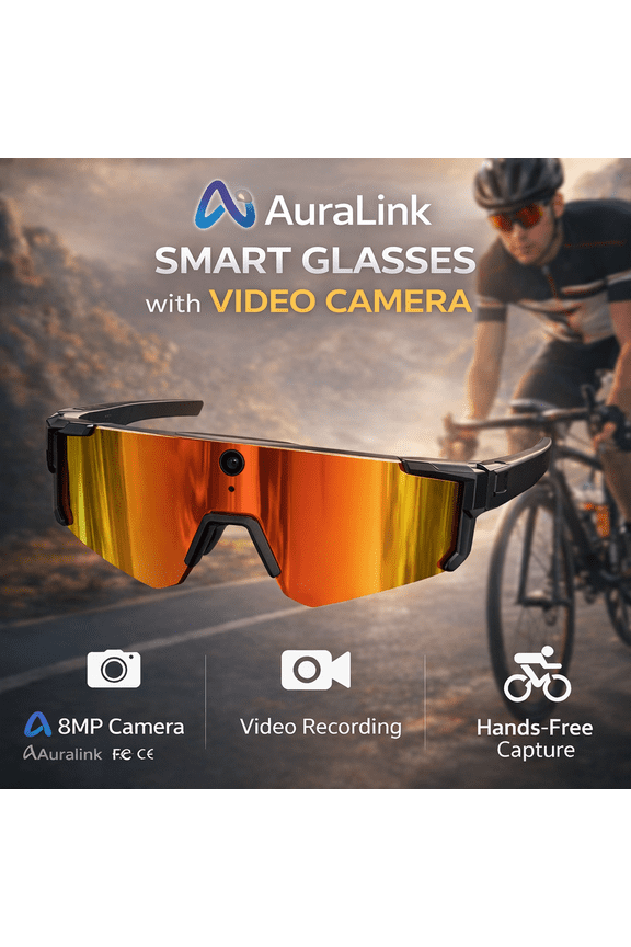 AI Smart Glasses with Camera, Bluetooth Open-Ear Audio, Voice Control, Hands-Free POV Photo & Video Recording