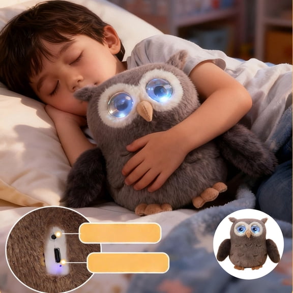 AI Smart Owl Interactive Plush Toy – GPT-Powered Emotional Companion with Tactile Sensing, Glowing Eyes & Multilingual Chat, Tuya App Controlled Stuffed Animal for Kids & Adults
