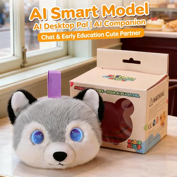 AI Smart Plush Husky Companion - Interactive Talking Toy for Kids, Educational Chatbot with Storytelling & Math Help, Soft Stuffed Animal Gift for Boys & Girls