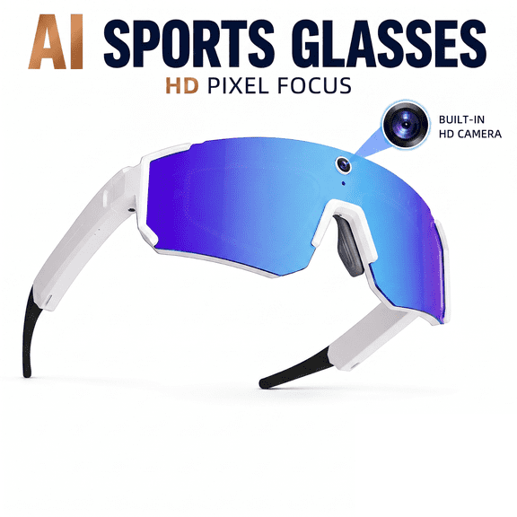 AI Smart Sports Camera Glasses, 2K HD Video & Photo, Hands-Free Calls, 260mAh Long Battery, IPX Waterproof, Cycling, Skiing, Hiking Gift