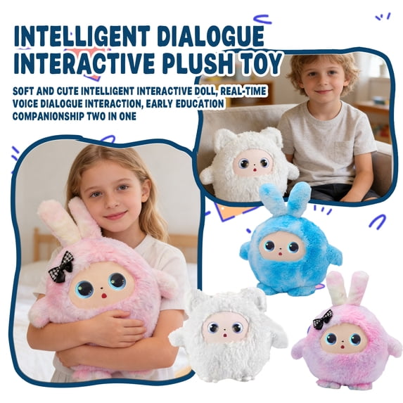 AI Smart Stuffed Animal with ChatGPT-Real-Time Voice Interactive Plush Toy, Learning Assistant & Emotional Companion for Kids 3+ Interactive Plush Stuffed Animal Toys