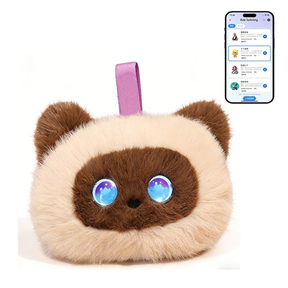 AI Smart Stuffed Animal with Emotional Feedback - Multilingual Emotional AI Companion Plush Toy, Interactive Learning Electronic Pets for Kids 3+, for Gift（Siamese cat）