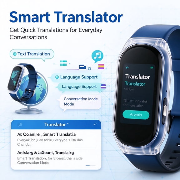 AI Smart Translator Band Real-time Conversation Translation Voice Recorder Heart Rate Sleep Monitor Activity Tracker