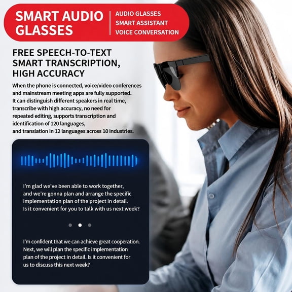 AI Smart UV Protection Sunglasses for Cycling & Outdoor Sports, Supports 120-Language Translation, Hands-Free Calls & Stereo Music, Built-in Earbuds, Ideal for Driving, Sports & Couple Gifts