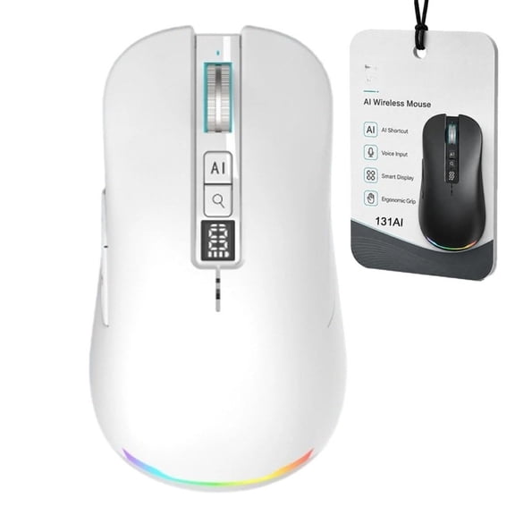AI Smart Voice Wireless Mouse - 1600 Words/Min, Voice-to-Text & 191+ Language Translator, Smart Bluetooth Ergonomic Translatio Meetings Mouse for Laptop PC, Compatible with Windows & Mac OS