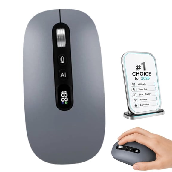 AI Smart Voice Wireless Mouse - 1600 Words/Min, Voice-to-Text & 191+ Language Translator, Smart Bluetooth Ergonomic Translatio Meetings Mouse for Laptop PC, Compatible with Windows & Mac OS