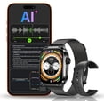 thumbnail image 1 of AI Smart Watch with Voice Recorder, Transcribe & Summarize with AI for Meetings, App Control, Supports 135 Languages, 2.13" AMOLED Display, Health, Fitness & Sleep Tracker, 80+ Workout Modes, Black, 1 of 7