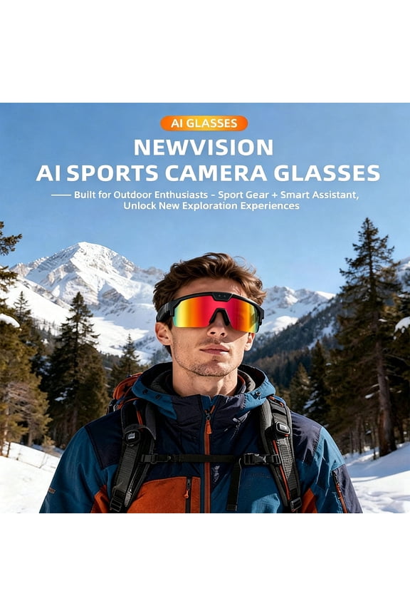 AI Sports Camera Glasses, Bluetooth with 30MP Photo & 1200P Video, Dual Anti-Shake Wearable Tech, Real-Time Translation Voice Control, Outdoor UV Protection Polarized Sunglasses