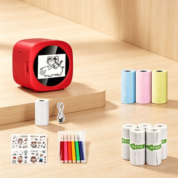 AI Sticker Box Printer, AI Voice Stickerbox Printer Mini Thermal Label Printer With Display, Smart Inkless Portable Sticker Maker For Home, Office Study Diy Projects With Rolls Paper