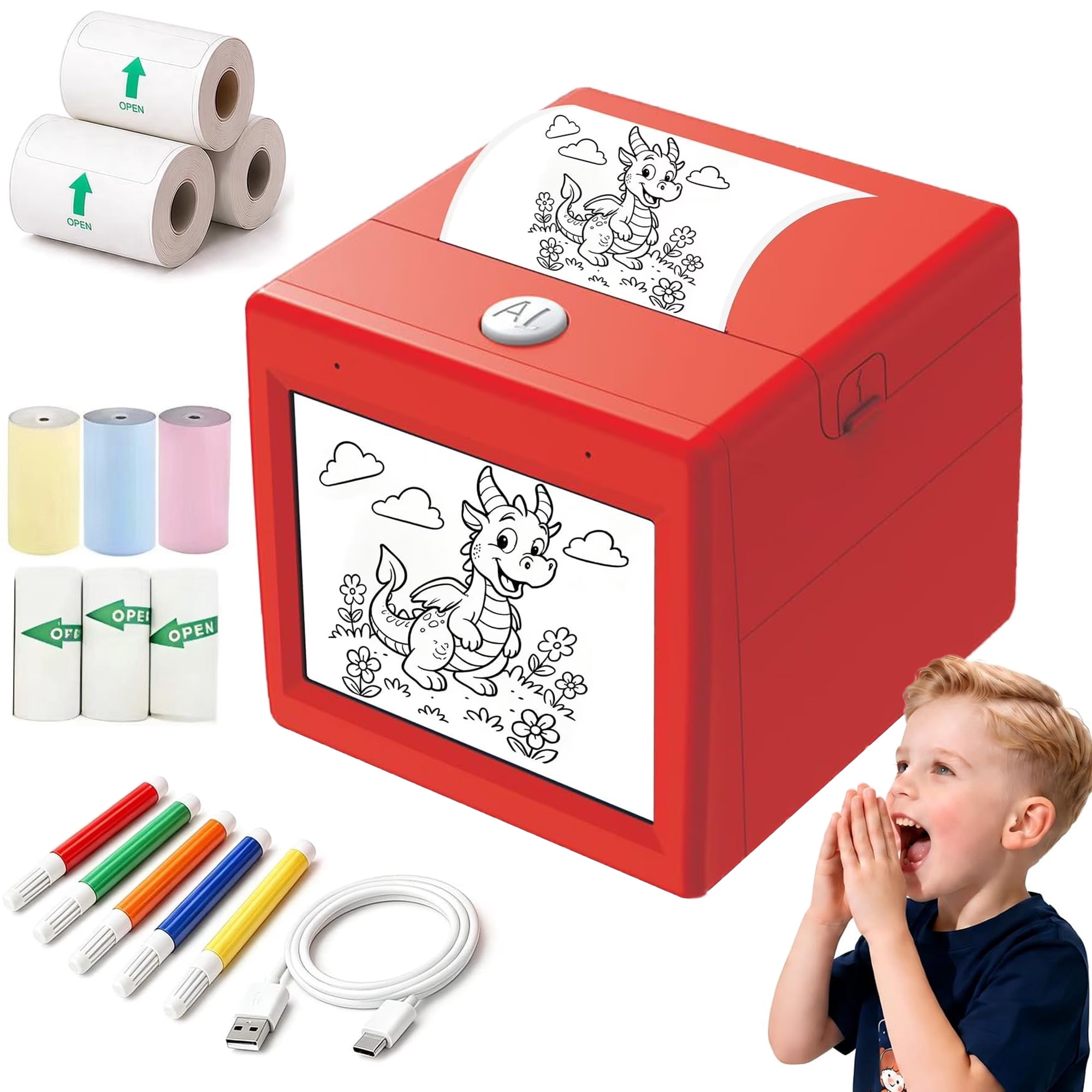Electronics Labeling Machine AI Sticker Box Printer Smart AI Voice Sticker Maker Machine with ...