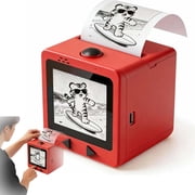 AI Sticker Box Printer, Smart AI Voice Sticker Printer Box Maker Mini Inkless Thermal Stickerbox Printer, Portable AI Sticker Maker for Home, Office, Study & DIY Projects, 5 Paper Rolls Included