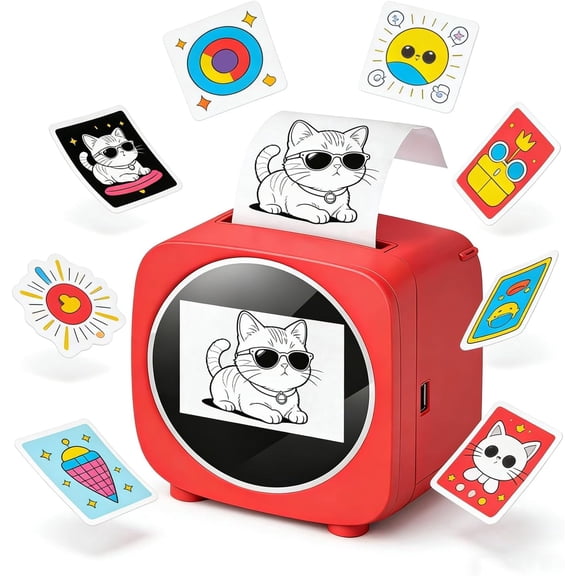 JEBTBFZE AI Sticker Box Printer, Smart Voice-Controlled Mini Thermal Label Printer, Inkless Portable Sticker Maker for Home Office DIY