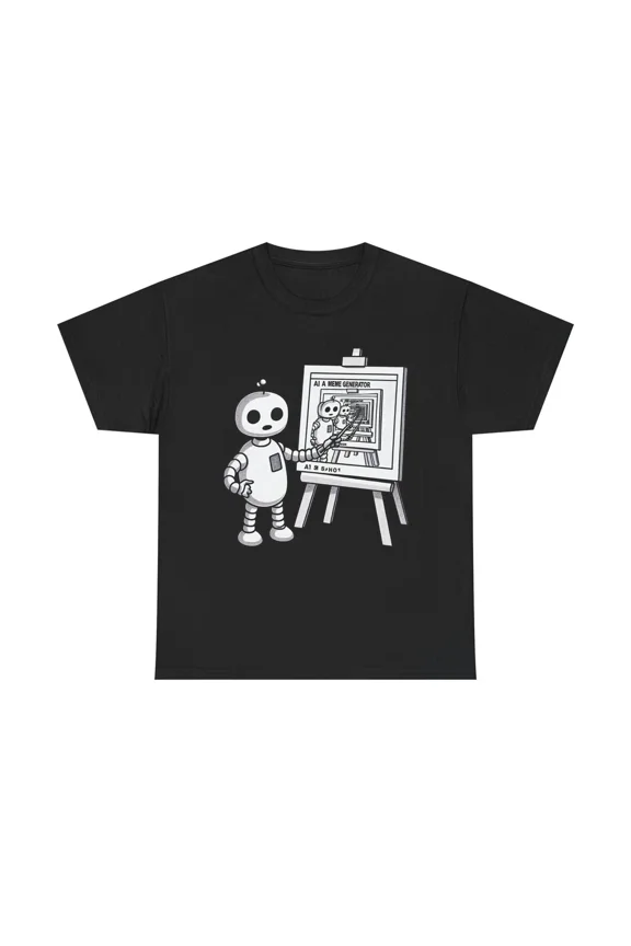 AI Technology Meme Generator Recursion Loop Funny Geek Design Unisex T-Shirt, up to Size 5XL