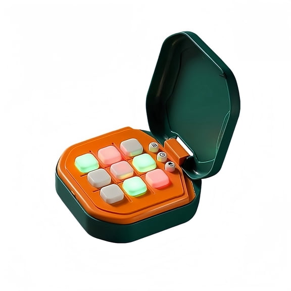 AI Tic Tac Toe Handheld Game Console, Light-Up Electronic Puzzle with 9 Modes, Portable Travel Toy for Kids, Ideal Birthday