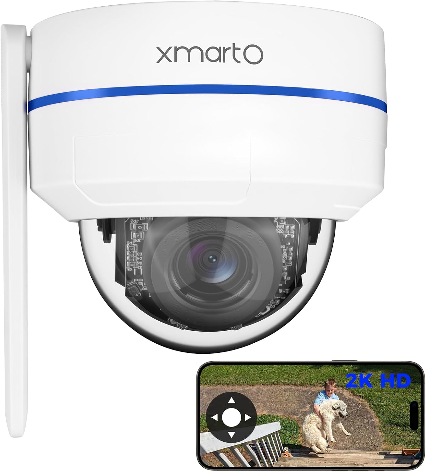 [AI Tracking Ceiling CAM 2K HD Metal PTZ Dome Wireless Security Camera ...