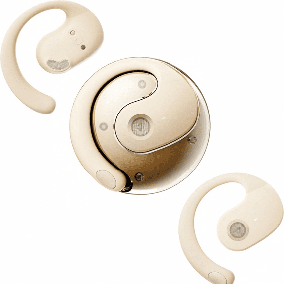 AI Translation Earbuds 144 Languages Real-Time Translator Headphones Wireless Connection-Apricot