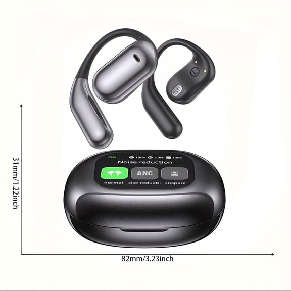 AI Translation Earbuds with LCD Case: 144 Languages Real-Time Interpreter, Wireless Smart Open-Ear Headset for Live Recording & Simultaneous Translation
