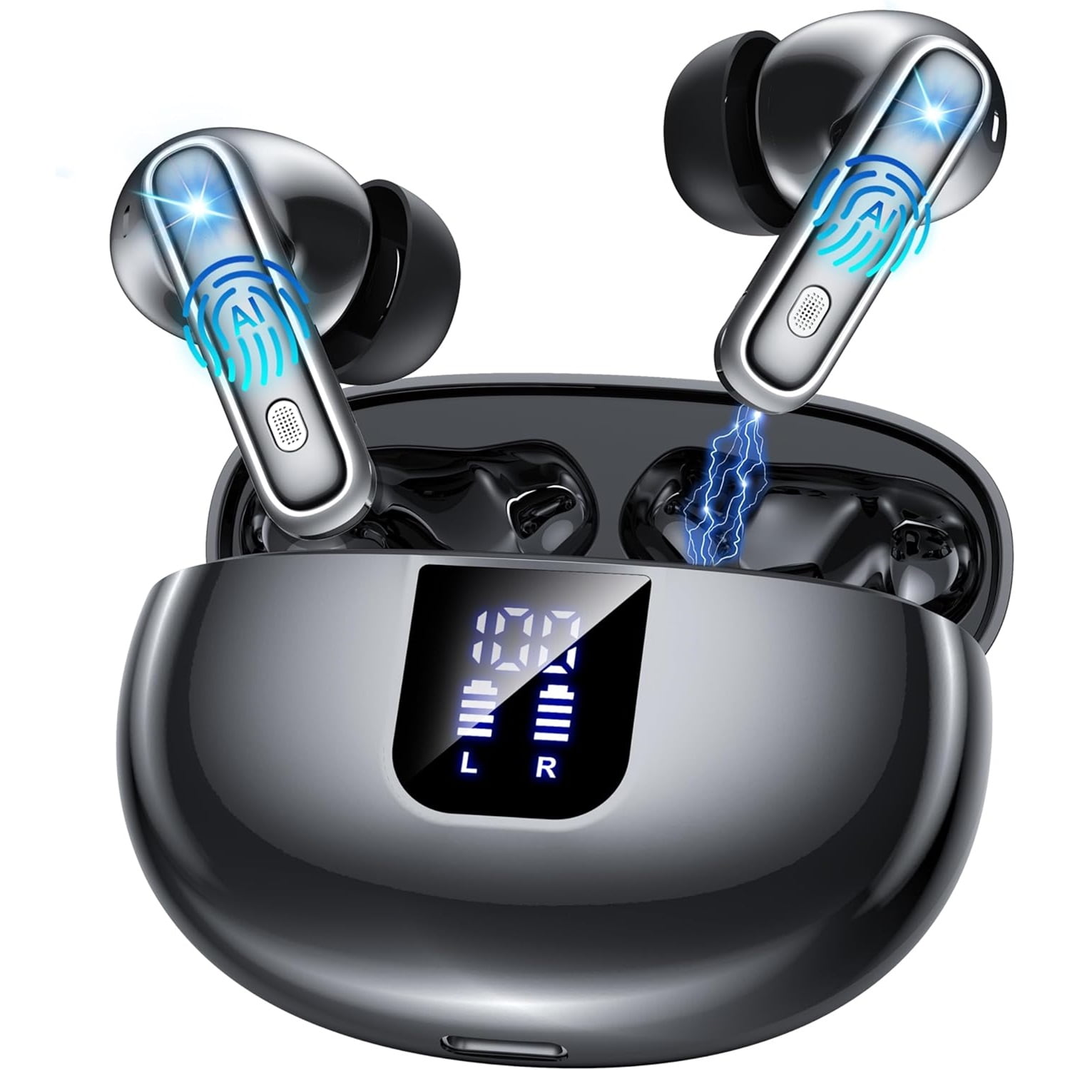 AI Translation Earbuds Real Time,144 Languages Accents Translator 36H Playtime 3-in-1 translation earphones 4 ANC Mic for Audifonos Traductores Inglés Español, Bluetooth 5.4 Earphones iOS & Android