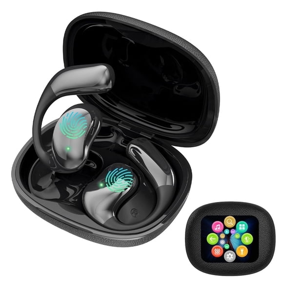 Ourlife AI Translation Earbuds, Real-Time 149 Languages Translator Earphones, Audifonos Traductores Inglés Español, OWS Open Ear & LCD Touch, Black