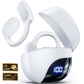 AI Translation Earbuds Real Time, 164 Language Translator Earbuds 4-in-1 Translation Headphones, Audifonos Traductores Inglés Español Open Ear Headphones with Audio and Video Calls, For Business
