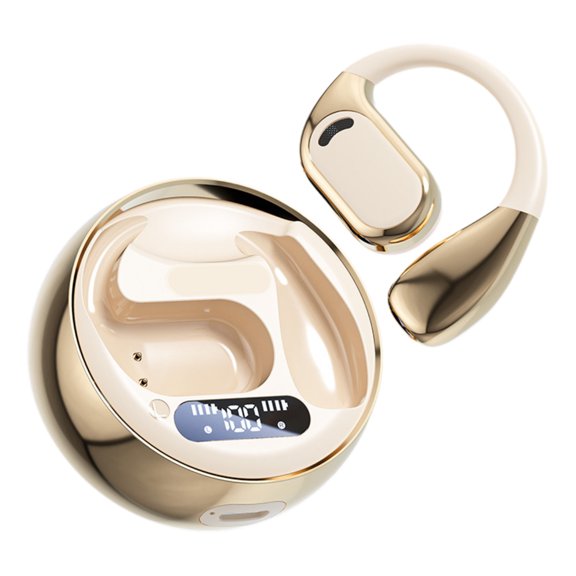 AI Translation Earbuds, Real-Time Translation Supporting 100+ Languages with Open Ear Design, Portable Rechargeable Design, Beige