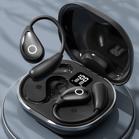 AI Translation Earbuds, Real-Time Translation Supporting 100+ Languages with Open Ear Design, Touchscreen Control for Travel and Business, Black