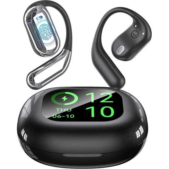 AI Translation Earbuds Real Time, Translator Bluetooth 5.4 Headphones 144 Languages OWS LCD Touch Screen Open Ear Translating Earphones Audifonos Traductores, Perfect for Travel, Business & Learning