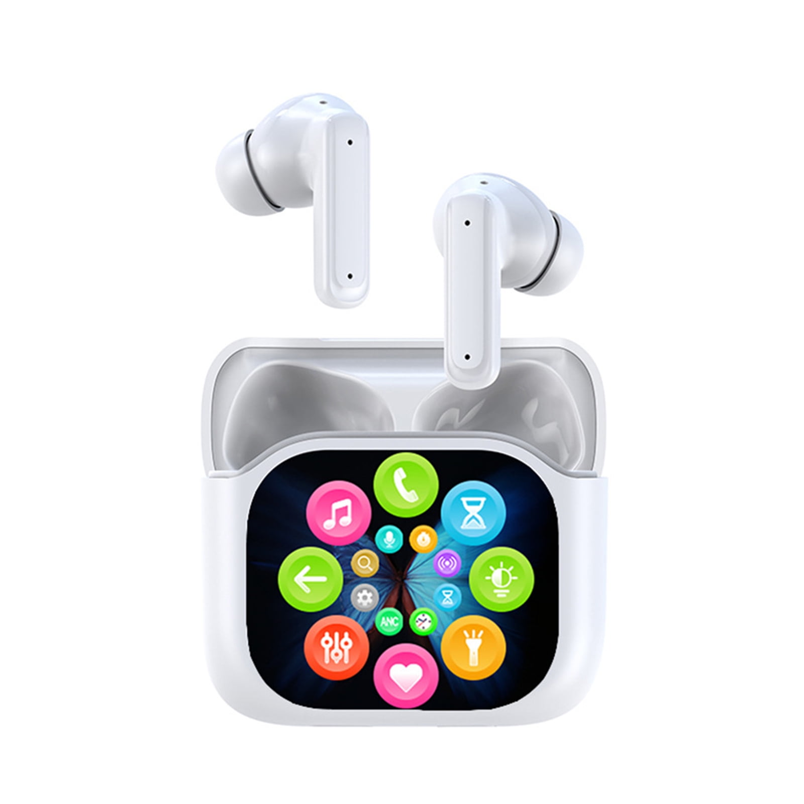 AI Translation Earbuds with Smart Touchscreen Case, Real-Time Two-Way Language Translator, Bluetooth Wireless Earbuds with Free App, No Subscription, for Travel & Daily Use