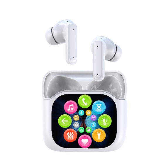 AI Translation Earbuds with Smart Touchscreen Case, Real-Time Two-Way Language Translator, Bluetooth Wireless Earbuds with Free App, No Subscription, for Travel & Daily Use