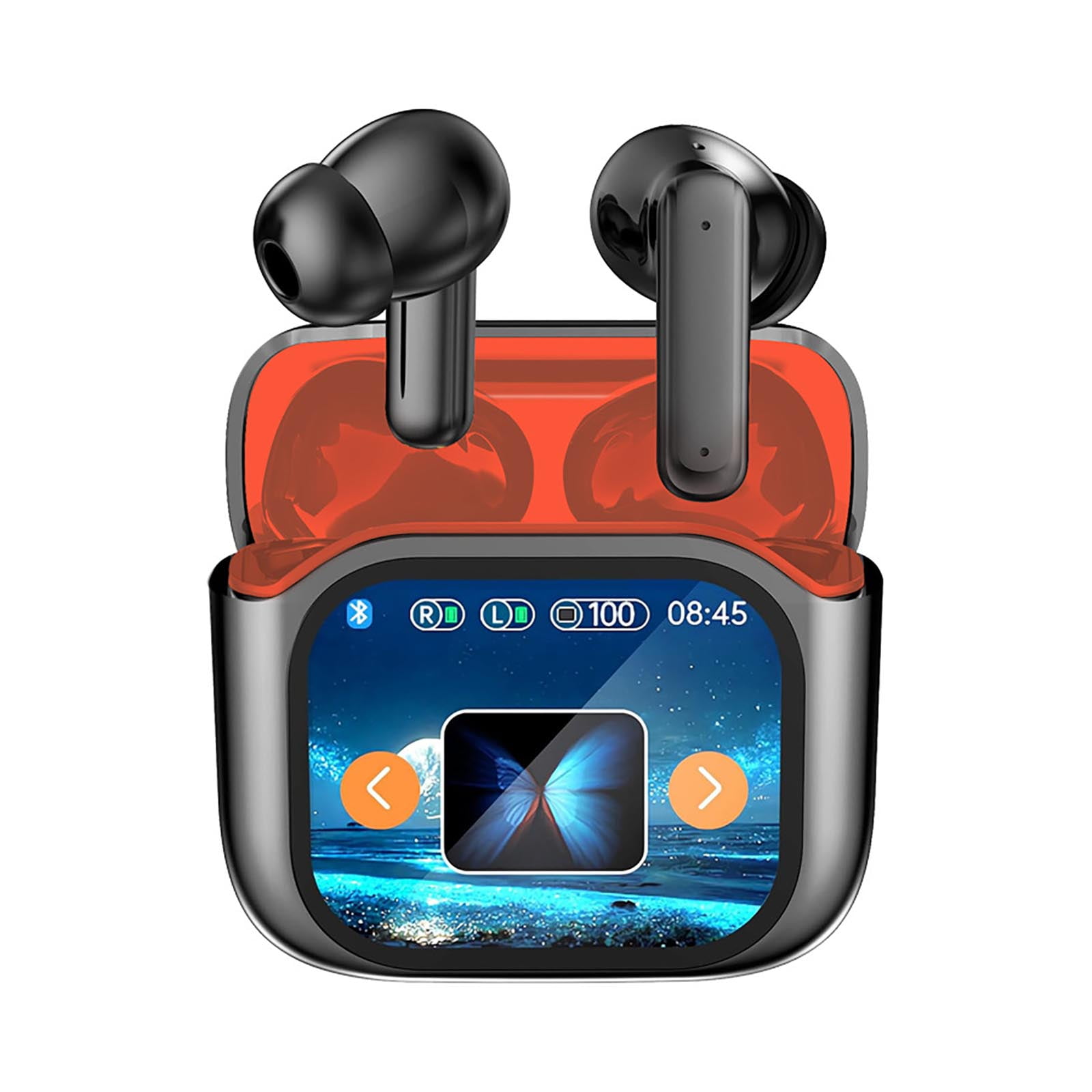 AI Translation Earbuds with Smart Touchscreen Case, Real-Time Two-Way Language Translator, Bluetooth Wireless Earbuds with Free App, No Subscription, for Travel & Daily Use