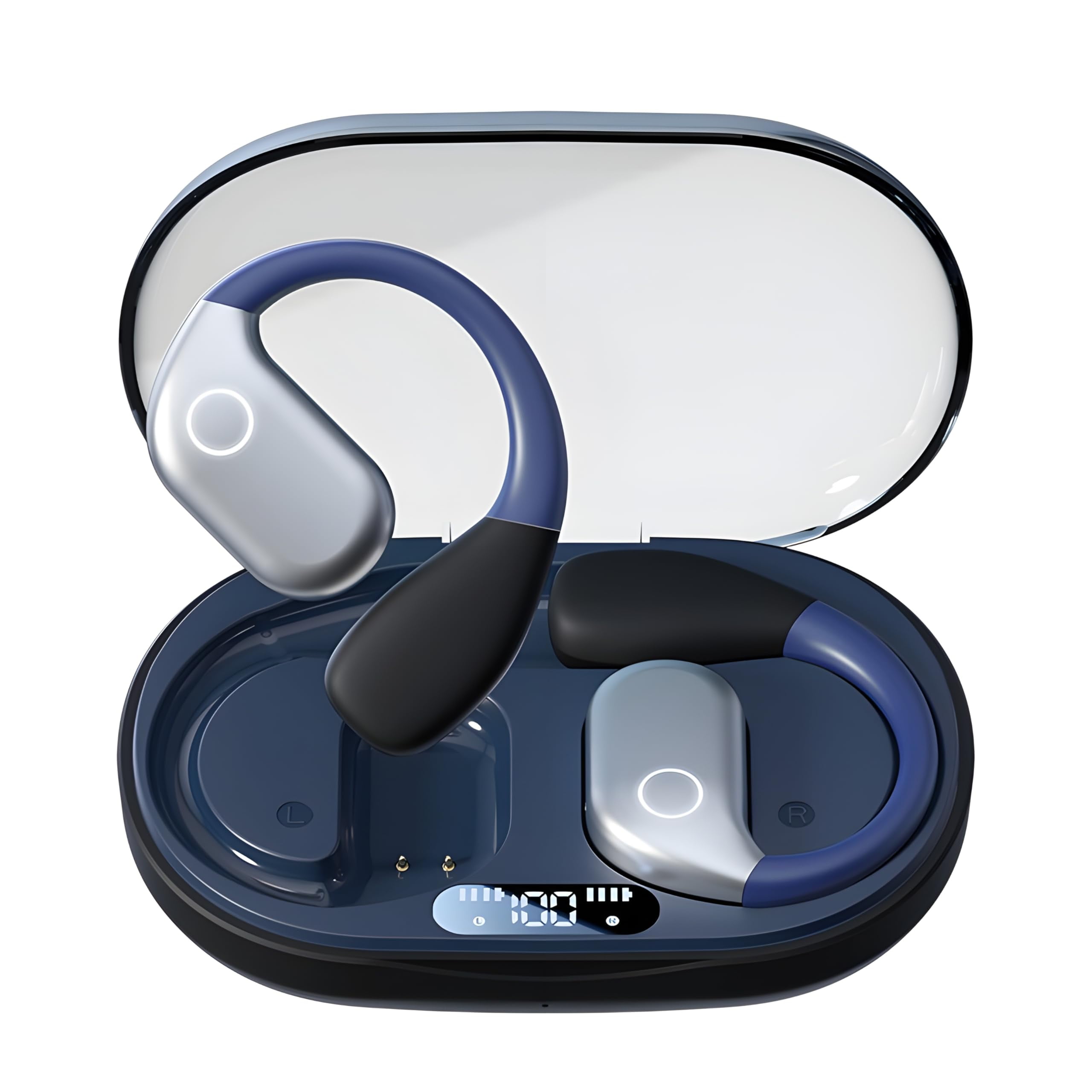 AI Translation Earbuds - Real-Time 144 Language Translator, LCD Touch Screen, Open Ear Bluetooth, For Travel & Business