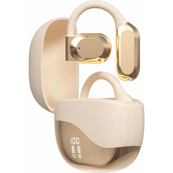 AI Translation Earphones,OWS Real Time 144 Language Translator Earbuds,Open-Ear Translating Ear Buds,Bluetooth Headphones Translation,Wireless Translator Headset for iPhone & Android,Milky White