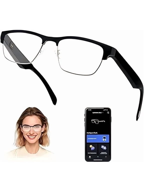 AI Translation Glasses Supporting 164 Languages,Smart Glasses with AI Chat GPT&Deepseek R1,Bluetooth Glasses for Men Women,Music Playback & Hands-Free Calling,Anti-Blue Light Lenses