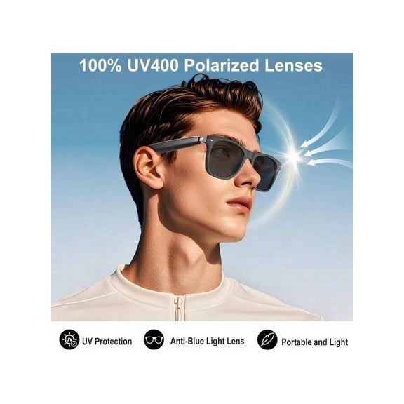 AI Translation Smart Glasses With Chat GPT For Men And Women, Bluetooth Sunglasses With Translator 164 Languages , Music Playback & Hands-Free Calls, UV & Blue Light Protection