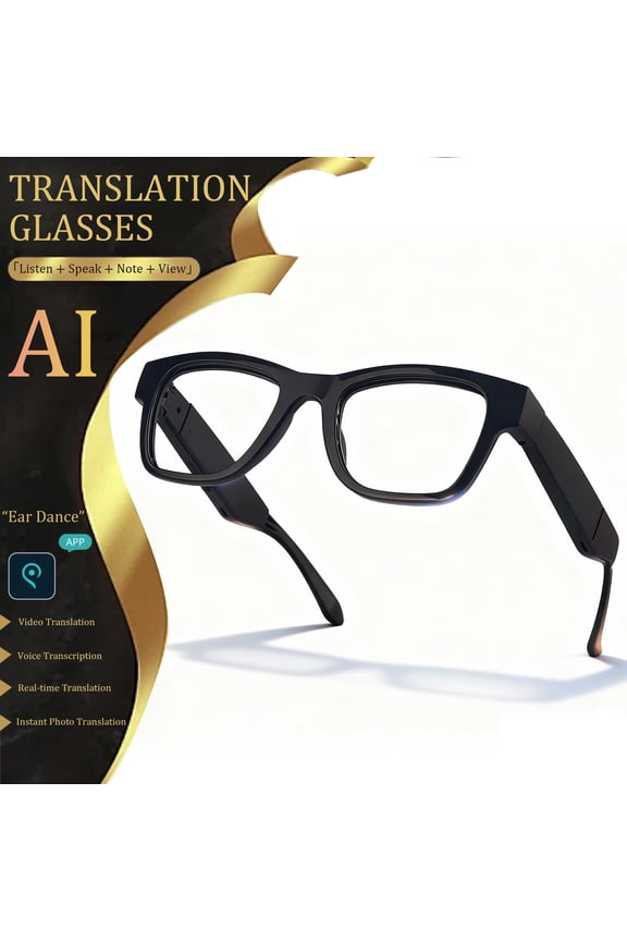 AI Translation Smart Glasses with Chat GPT for Men and Women - Real-time Translator 164 Languages, Music Playback & Hands-Free Calls for Daily Use, Travel