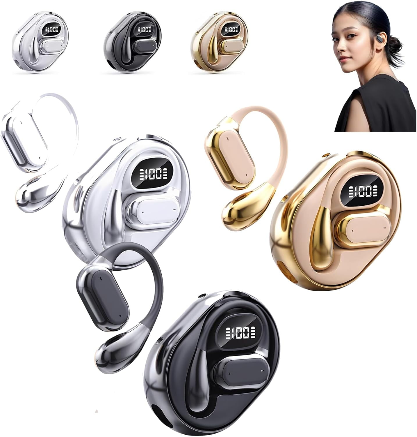 AI Translation Wireless OWS Bluetooth 5.4 Headphones, 150 Language AI Translation Earbuds, Support Playing Music Phone Calls, Real Time Translator Earbuds, for Travel Business Learning