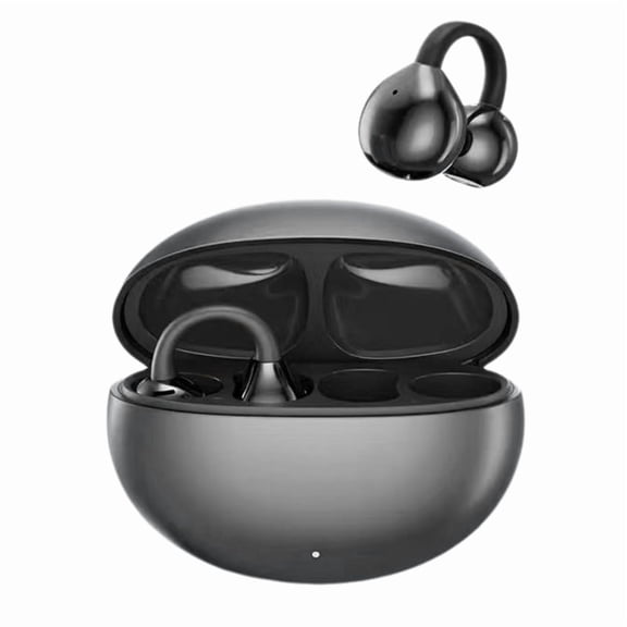 AI Translator Earbuds Real Time Translation Bluetooth Earbuds 144Languages Open-Ear Clip-on Design for Travel,Business,C,2 * AI Translator Earbuds 1 * USB Cable 1 * Charging bin,Dark Gray
