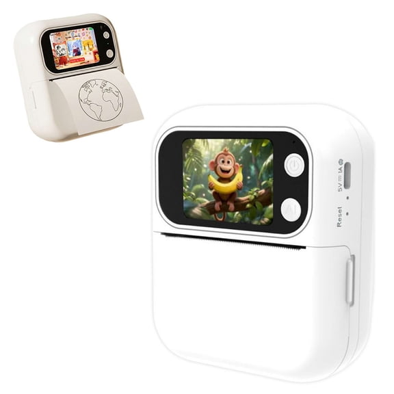 AI Voice Activated Mini Sticker Printer with Preview Screen for Kids