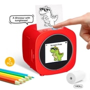 AI Voice-Activated Sticker Printer for Boys And Girls, No Ink, Wireless,Screen-Free Imagination Toy with Safe BPA-Free Paper Rolls,Portable Thermal Mini Inkless Printer