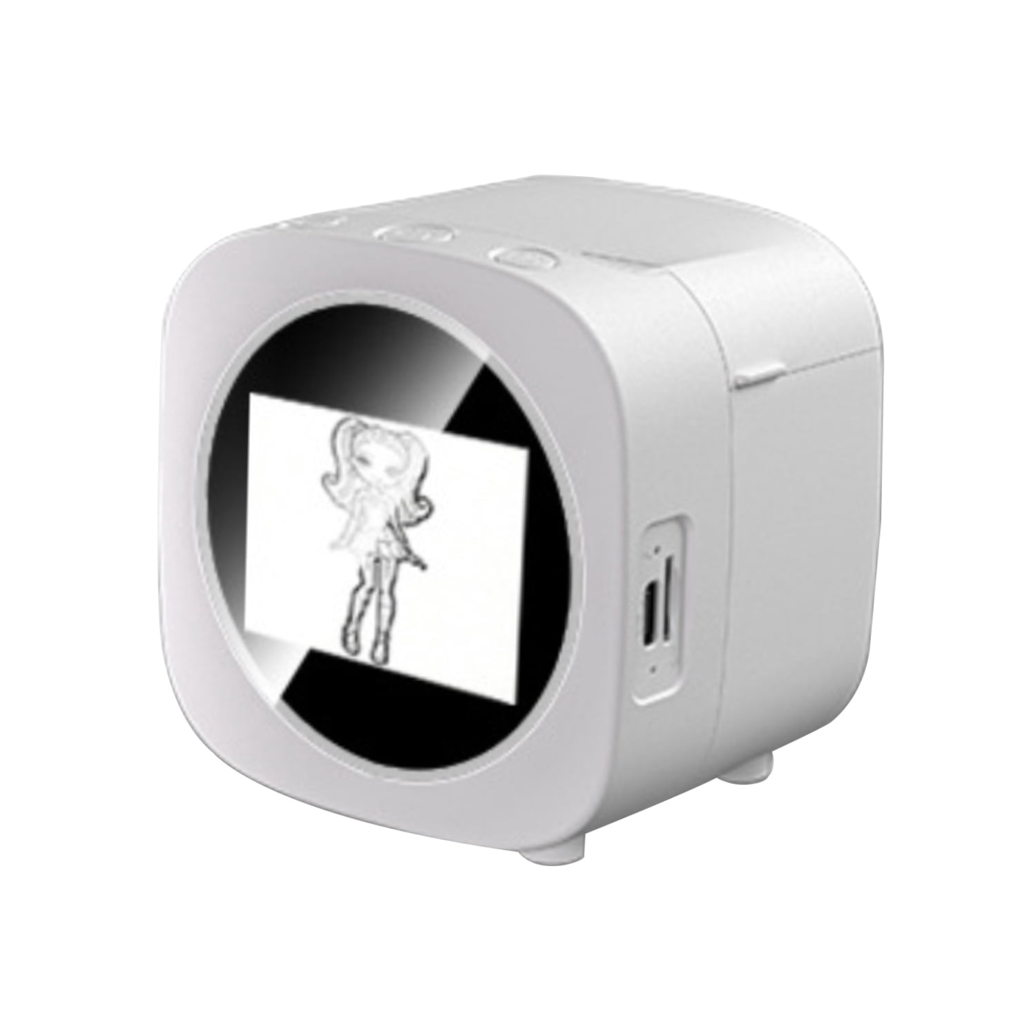 AI Voice Control Instant Thermal Printer, 2.4 Inch HD Screen Portable Mini Printer with 6 Art Styles, DIY Drawing Printer for Birthday Creative Gift,White