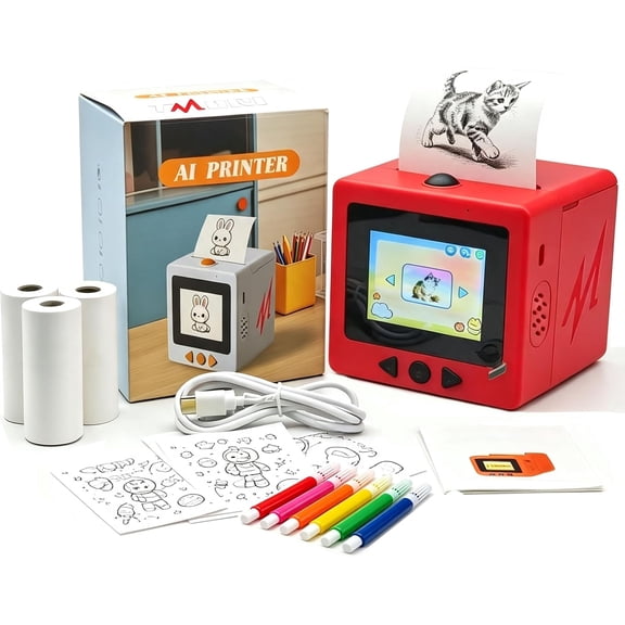 AI Voice Mini Sticker Maker, Inkless Thermal Printer for DIY Crafts, Journaling & Doodles