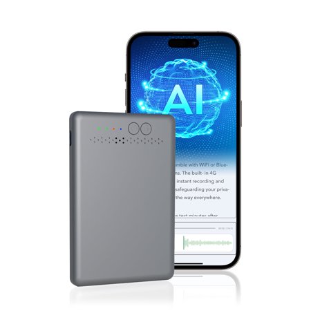 AI Voice Recorder with 4G Connectivity, Transcribe & Summarize with AI Technology, Multi-Scene Templates, App-Controlled Digital Recorder, Supports 88 Languages, Ideal for Meetings, Lectures, Calls
