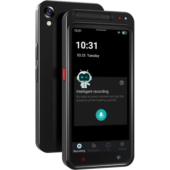 AI Voice Recorder, Digital Voice Recorder with Transcription & Summarize & Translation, 80GB Voice to Text Meeting Recorder and Transcriber, Support 143 Languages, AI Recorder Device for Lectures