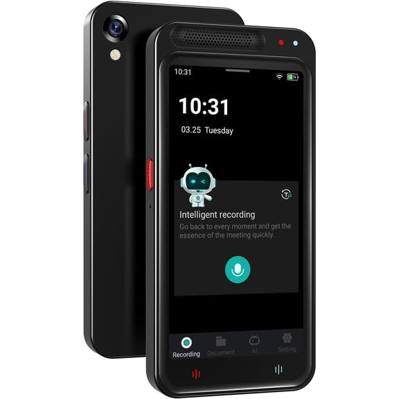 AI Voice Recorder, Digital Voice Recorder with Transcription & Summarize & Translation, 80GB Voice to Text Meeting Recorder and Transcriber, Support 143 Languages, AI Recorder Device for Lectures