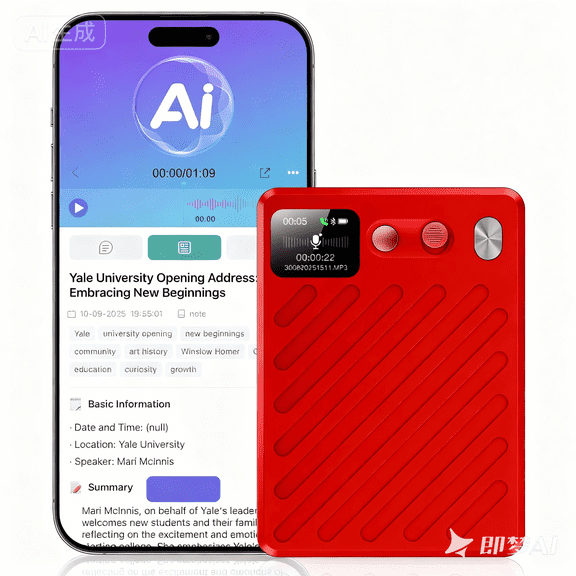 AI Voice Recorder, Real-Time Transcribe & Summarize, Real time translation of audio and video, Noise Cancellation Technology, 132 Languages, 100H Continious Record, for Meetings, Lectures, Calls, 64G