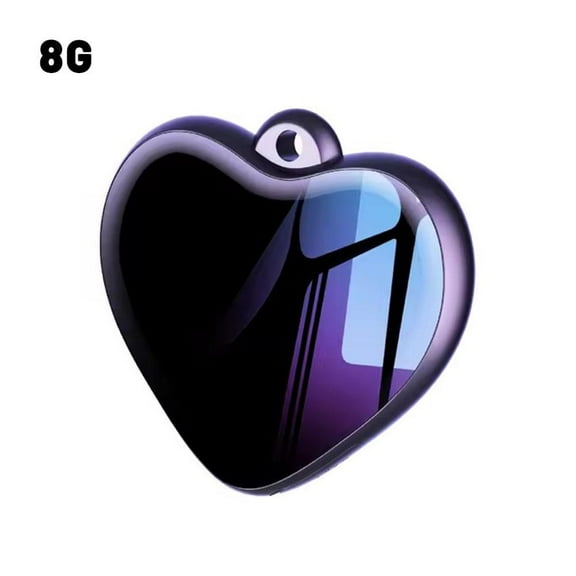 AI Voice Recorder with Voice to Text MP3 HD Noise Reduction 35H Recording Time Heart Shape Design for Jewelry Pendant Voice Control Music Playback