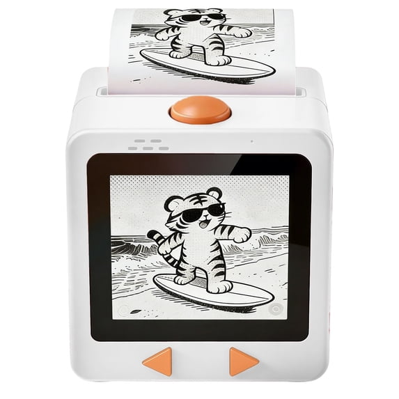 AI Voice Smart Sticker Printer, Portable Inkless Thermal Label Maker with Screen Preview, Instant Sticker Creator for Journaling, Study Notes, Organizing Labels & Kids Creative Projects, White
