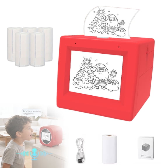 AI Voice Sticker Maker, Inkless Sticker Printer Machine Box, AI Voice-Powered Sticker Maker Box,Mini Thermal Printer, DIY Sticker Making Kit, Creative Craft Toy, Christmas Birthday Gifts